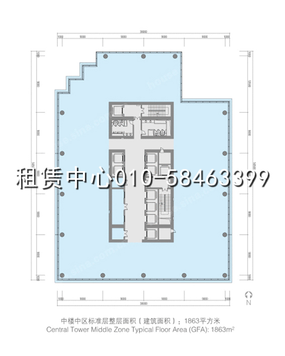 中海广场中楼中区平面图